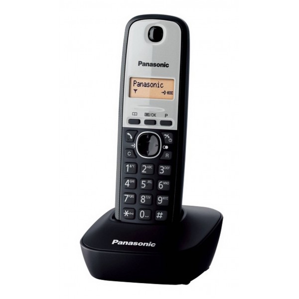 Panasonic KX-TG1611GRG Ασύρματο Ψηφιακό Τηλέφωνο Μαύρο-Ασημί 